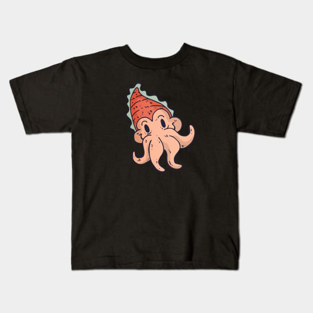 Cute Squid Cartoon Kids T-Shirt by SLAG_Creative